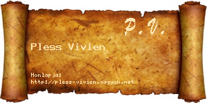 Pless Vivien névjegykártya